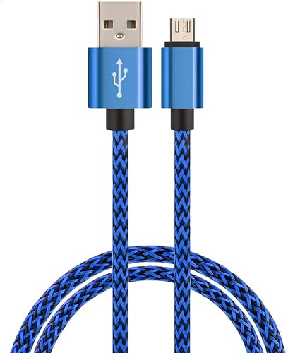 USB to Micro USB Cable 1M, Nylon Braided Fast Charging Charger Cable, Micro USB Data Transfer Cable Cord Compatible with Samsung Galaxy S7 S6 S5 J3 J5 J7, Huawei, Oppo, LG, Kindle, PS4, Xbox