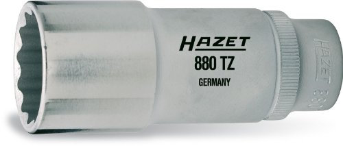 Hazet 880TZ-13 Douille carré creux 10 mm/profil traction à 12 pans extérieurs Taille 13 longueur 54 mm