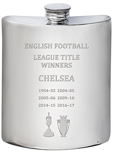 I LUV LTD 6oz Pewter Hip Flask for Chelsea Football Club Premiership & 1st Division English Football Titles