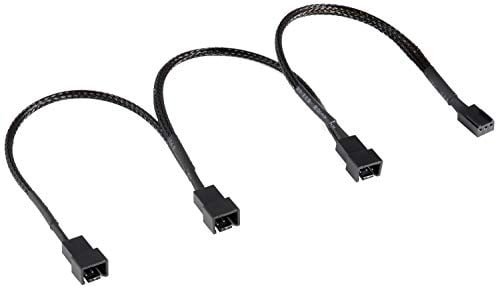POPPSTAR Fan Splitter (20-20-20cm, 3 broches femelle vers 1x 3 broches mâle et 2x 2 broches mâle),Câble répartiteur de ventilateur processeur et du boîtier à la carte mère