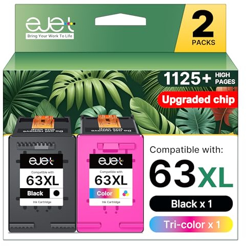 63XL Ink Cartridge Combo Pack Replacement for HP Ink 63 63XL Ink Cartridges