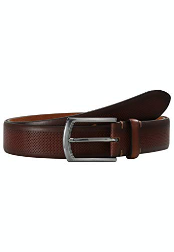 LLOYD-Herren-Voll-Ledergürtel 35 mm perforiert Kanten-Finish 44-MIDBROWN 85