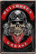 Plaque décorative en tôle Hell Roads Garage Biker Rocker Moto 20 x 30 cm
