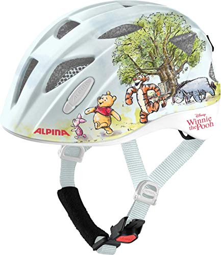 Alpina XIMO Disney - Leichter, Sicherer & Bruchfester Disney Fahrradhelm Mit Optionalen LED-Licht Für Kinder, Winnie Pooh Gloss, 45-49 cm