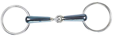 Shires Hohl Gelenk Loser Ring Blau Sweet Iron Pferd Trense UK 4 1/2 Zoll Bluee Sweet Iron