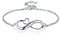 Bo&Pao Infinity Herz Armband Damen/Mädchen mit Gravur Sterling Silber 925, Silber Armkettchen mit Unendlichkeitszeichen