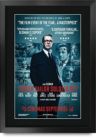 HWC Trading FR A3 Tinker Tailor Soldier Spy Gary Oldman, Colin Firth Geschenke Geduckter Poster Signiertes Autogramm Foto für Fans von Film Memorabilien - A3 Framed