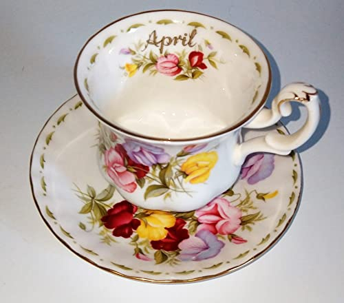 Tasse de collection / Royal Albert / « Avril » / 1 tasse – 1 soucoupe / Original / Bone China /