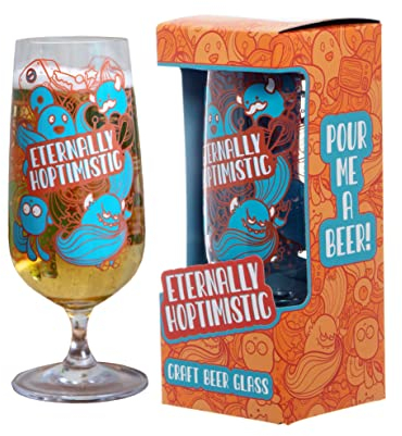 Boxer Gifts 'Hoptimistic' Novelty Craft Beer Glass - Gift for Him