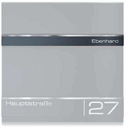 Metzler Edelstahl Briefkastenschild - V2A Edelstahl-Namensschild - Ersatzschild für Hermann Briefkästen - Selbstklebende Ruckseite - Individuelle Beschriftung