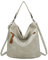 OBC Only-Beautiful-Couture Damen Tasche Shopper Hobo-Bag Henkeltasche Schultertasche Umhängetasche Handtasche Crossover CrossBag Damentasche Reisetasche Beuteltasche (Grau 34x32x14 cm)