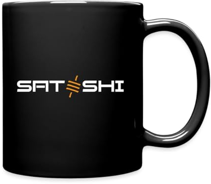 Spreadshirt Bitcoin Satoshi Sats Krypto Blocktrainer Tasse, Schwarz, Keramik, 325 ml