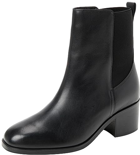 Tommy Hilfiger Stivali Mezza Gamba Donna Chelsea Thermo in Pelle, Nero (Black), 40 EU
