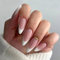 JUSTOTRY 24 Stück Mandel Nägel Zum Aufkleben Kurz mit Jewels,Beige French Künstliche Nägel,Stiletto Kunstnägel Press on Nails,Acryl Fingernägel Fake Nails Mittel für Frauen