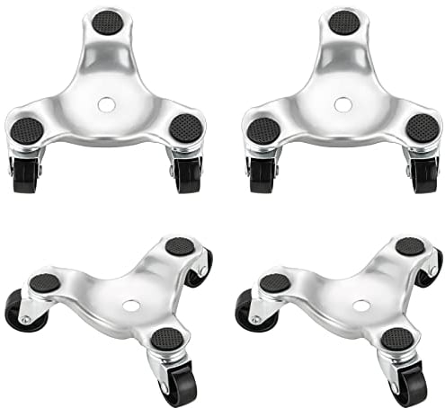 Weyleity 4 Pack Steel Tri-Dolly Set 3 Wheel Furniture Mover Dolly 220lbs Load Capacity Mover's Dolly for Moving Cabinet Furniture and Appliances Durable and Easy to Use Dolly Furniture Mover 6 Inch