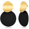 LILIE&WHITE Orecchini a Clip da Donna, Design Geometrico in Oro e Nero, Eleganti Accessori Moderni per Occasioni Speciali e Uso Quotidiano