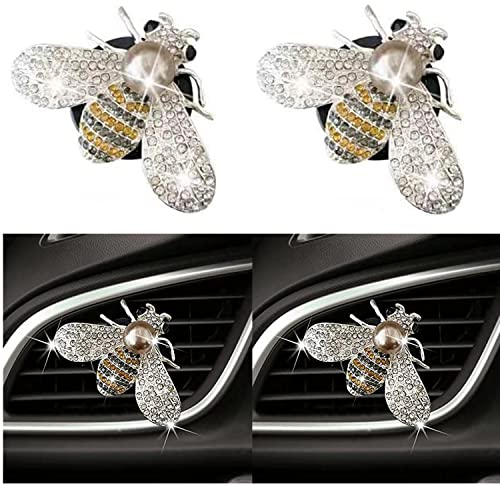 Lufterfrischer-Kit 2 Stück Biene Auto-Lüftungsclips, Kristall Biene Auto-Lüftungsclips,Auto-Dekorationszubehör, Auto-Lufterfrischer-Clips