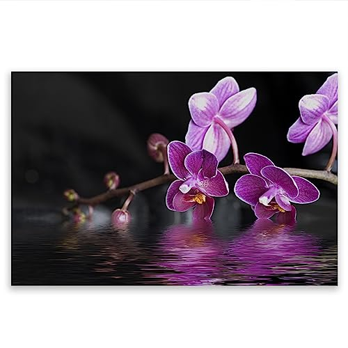 SMTDeco Herdabdeckplatte Ceranfeld Abdeckplatte Herdabdeckung Herdplatten Abdeckungen Induktionskochfeld 80x52 cm Einteilig Blumen Schwarz