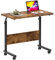 SogesHome Computertisch Beistelltisch Laptoptisch 80 x 40 cm höhenverstellbar PC-Tisch Betttisch Kleiner Schreibtisch auf Rollen Desktop mit Nut