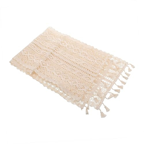 Amosfun 1 STK Tischläufer Aus Spitze Hochzeitstischläufer Rustikale Hochzeit Tischdekoration Vintage Tischdecke Weihnachten Tischplatte Häkeln Tischläufer Baumwolle Linoleum Nordisch