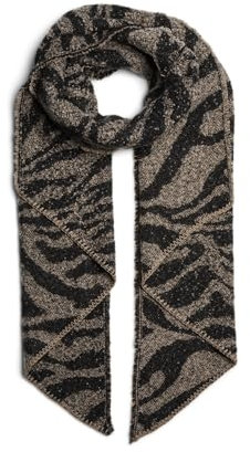 PIECES Damen Pcpyron Long Animal Scarf Noos Bc Schal 17151097,White Pepper/Aop:zebra,Einheitsgröße