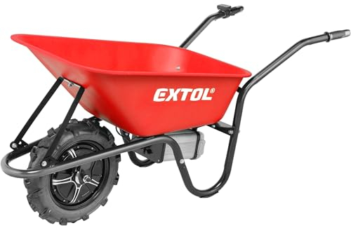 Extol Premium Carriola elettrica con batteria, capacità 80 l, portata 150 kg, 500 W, 40 V, agli ioni di litio da 6000 mAh