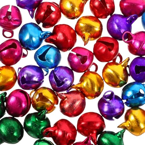 SHINEOFI 100 Piezas Cascabeles Navideños Pequeños 10Mm Accesorios DIY para Decoración De Árbol De Navidad Fiesta Y Manualidades Artesanales