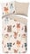Bettbezug Set 135x200cm Cartoon-Tiere Bettwäsche Set Süßer Fuchs, Waschbär, Igel Kinder 3 Teilig Mikrofaser Wendebettwäsche Bettdeckenbezug Mit Reißverschluss und 2 Kissenbezug 80x80cm