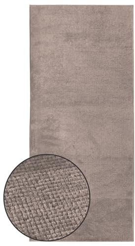 KARAT Premium Teppichläufer gewebt - 80 x 350 cm, Braun - Flauschiger Baumwoll Teppich - Läufer für Küche, Flur & Wohnraum - Flurläufer Küchenläufer Flurteppich (Azade)