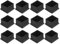 QUARKZMAN 12Pcs Embouts de Pieds de Chaise Carrés en PVC, 40mm x 40mm OD, Noirs, Protections de Sol pour Pieds de Meubles de Table, Capuchons de Couverture