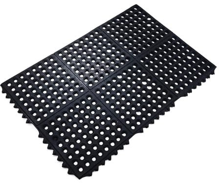 Piastrelle in gomma anti-fatica ad incastro, tappetino antiscivolo commerciale resistente for ristoranti, cucine, bar, garage, giardini, uso industriale al chiuso(60x90cm/24x35in)