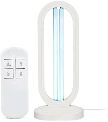 UVC Keimtötende Lampe,UV-Lichtlampe mit Ozongeneration, Desinfektionslampe, UV-Sterilisator Desinfektion Sterilisator, für Räume von 45,50 m², 38 W, 10.000 Stunden (Weiß)