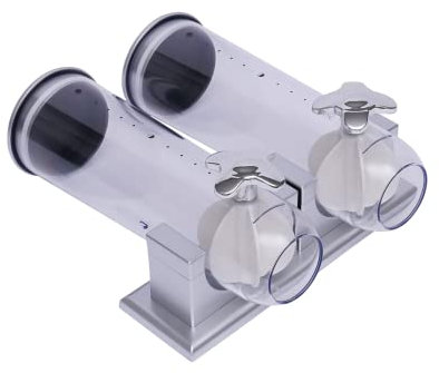 JUUTALK 3L Müslispender Doppelt Wandmontage Cerealienspender Lebensmittelspender mit 2 Kleinen Tassen für Müsli Cornflakes Süßigkeiten Cerealienspender Kunststoff Silber/Schwarz 29x15x30cm (Schwarz)