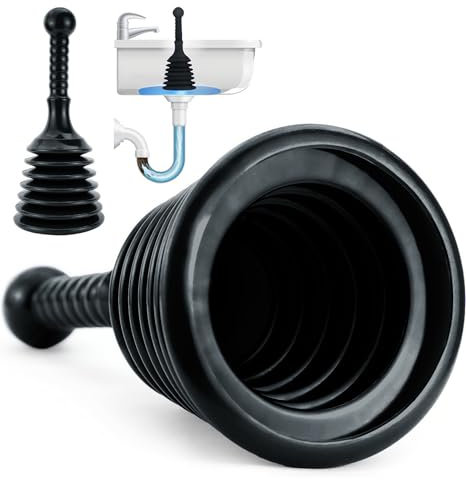 Luigi's Desatascador a Presion de Fregadero y Tuberias - Desastascador Manual para WC, Ducha, Cañerias, Baño o Desagüe - Pequeño y Potente