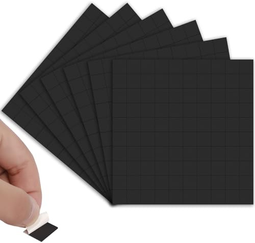 600Pcs Self Adhesive Magnetic Squares, Flexible Sticky Magnetic Sheets | 15x15x1mm Pre-Cut Magnet Tapes, Magnetic Plates with Adhesive Backing, Cutable Magnetic Strip, Stick-On Wall Magnet for Craft