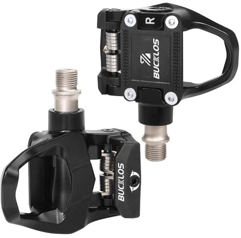 BUCKLOS Look Delta SPD Spin Bike Fahrrad-Pedale – kompatibel mit Peloton & Shimano SPD Fit Aluminium Rennrad / Indoor Outdoor Radfahren (9/16 Zoll Clips Pedal Ersatz)