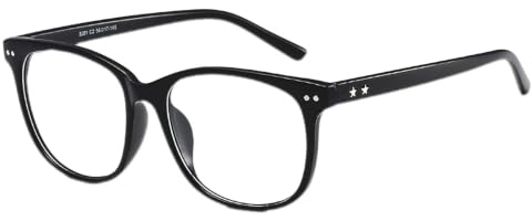 RSYHVG Blaulichtfilter Brille ohne Stärke, Moderne Hornbrille für Damen Herren, Leichter PC Rahmen, Anti Blaulicht Computerbrille gegen Augenermüdung, Geeignet für PC, Laptop, Handy