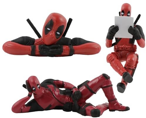 3 Pieces Deadpl Action Figures, Red Black Action Figures, Funny Anime Anime Car Interior Decoration Accessories, PVC-Modellspielzeug, Collectible for Adults