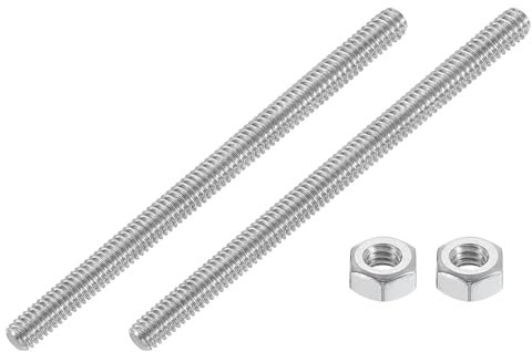 QUARKZMAN 1/4-20 Asta Filettata Completamente, 2 Pcs 304 Acciaio Inossidabile Vite Lunga Filettata 4 Lunghezza Filettatura Destra per Montaggio Mobili Assemblaggio Fissaggio