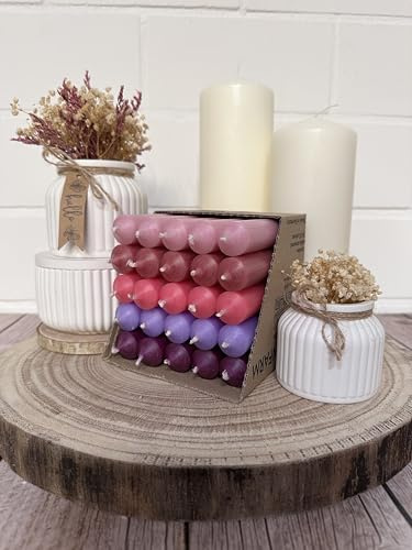 Kerzenbox bunt gemsicht, Kerzenfarm Hahn Stabkerzen-Set, 10cm Höhe, 22mm Durchmesser, 5 Farben, Bunte Kerzenbox (BOX 1 100mm)