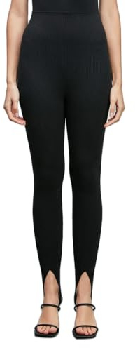 Baynoyia Gerippte Damen-Leggings, hohe Taille, Steigbügel-Strumpfhose, Fitnessstudio, Yoga, Workout-Hose