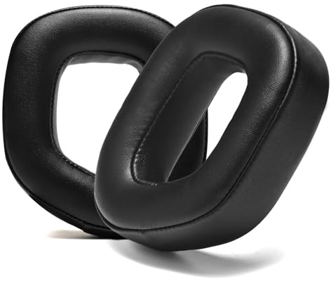 PESLNG Proteinleder-Ohrpolster für Corsair HS80, pflegeleicht, Schwarz | Proteinleder, ca. 3 cm Memory-Schaum, mehr Ohrraum; für HS80 MAX/ HS80 RGB USB Wired/HS 80 RGB Wireless; 1 Paar