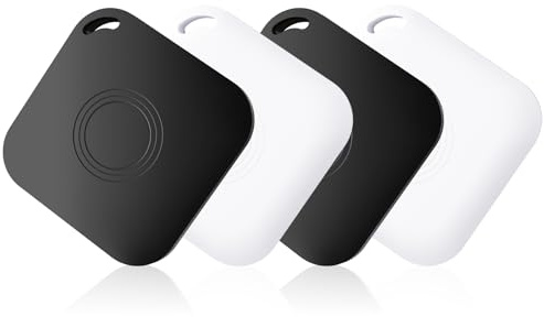 4er Pack Air Tracker Tag, Schlüssel- & Geldbörsen-Finder, Anti-Verlust-Locator mit austauschbarer Batterie, Mini-Bluetooth-Tag für Schlüssel, Taschen, Haustiere, App-kompatibel
