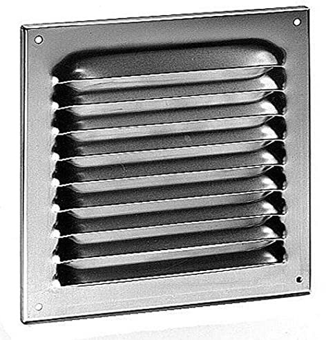 Upmann 54600, Rejilla de aireación aluminio anodizado, con mosquitera, 20 x 20 cm