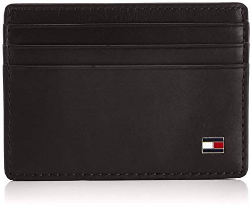 TOMMY HILFIGER Leder Kartenhalter Eton Card Holder Black schwarz