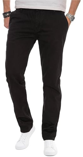 ALESSANDRO SALVARINI Herren Designer Chino Stoff Hose Chinohose Regular Fit AS016