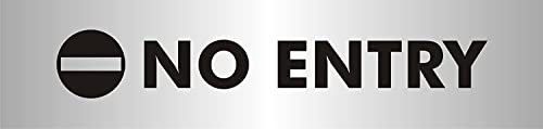 Seco Cartello No Entry With Pictogram, 190 mm x 45 mm, 2 mm, effetto alluminio spazzolato acrilico