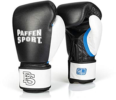 Paffen Sport Gel Boxhandschuhe für das Training; schwarz/weiß/Aqua; 16UZ