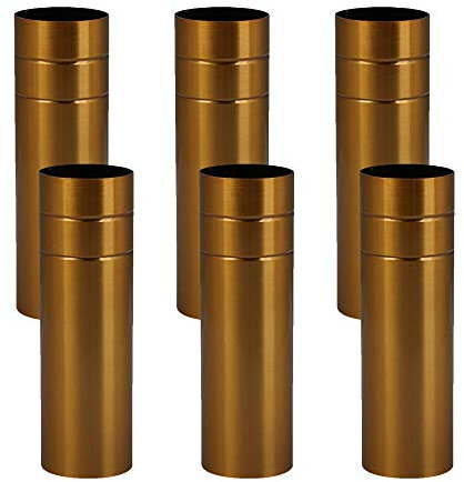 BQLZR 8 cm de hauteur 2.5 cm de diamètre en bronze doré double ligne Lustre Candle Light Coque manches Douille ménagers Lot de 6
