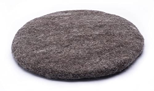 feelz Filzkissen Sitzkissen rund Filz Verschiedene grau- und naturtöne 100% Wolle 35 cm Höhe 2-3 cm Handarbeit (Natur)